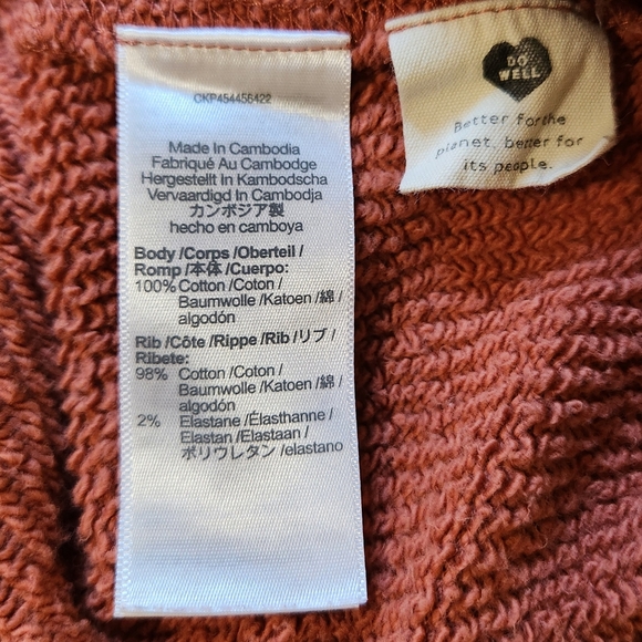 Madewell MWL Hoodie Sweat Shirt Orange Small - Picture 8 of 8